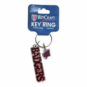 NWT Wisconsin Badgers Key Tag with Charm from Wincraft